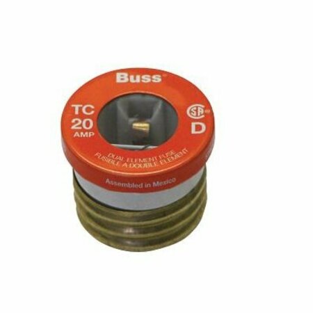 EATON BUSSMANN Plug Fuse, TC Series, Time-Delay, 30A, 125V AC, 10kA at 125V AC BP/TC-30